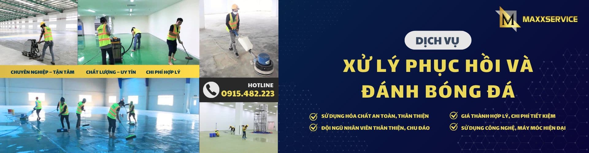 banner xử lý phục hồi và đánh bóng đá